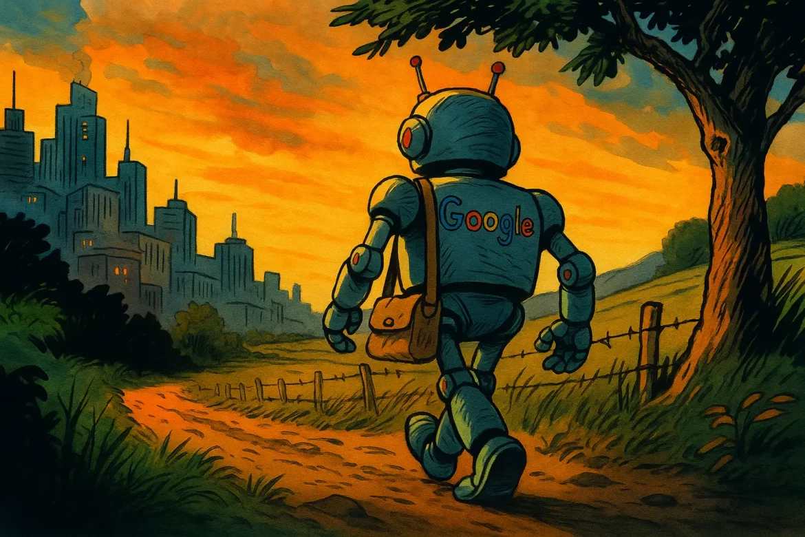 Robot google qui part vers la ville