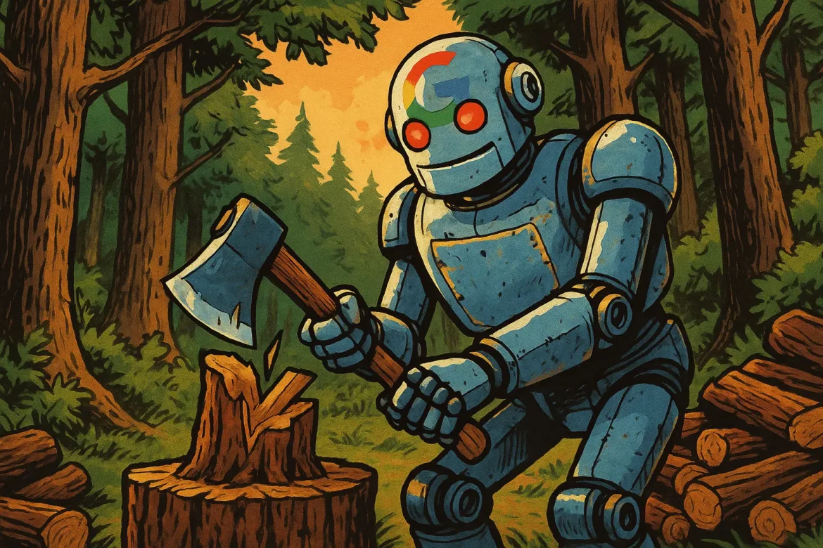 Robot google qui taille du bois