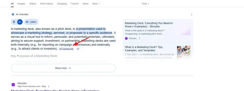 Ai overview et noms de site