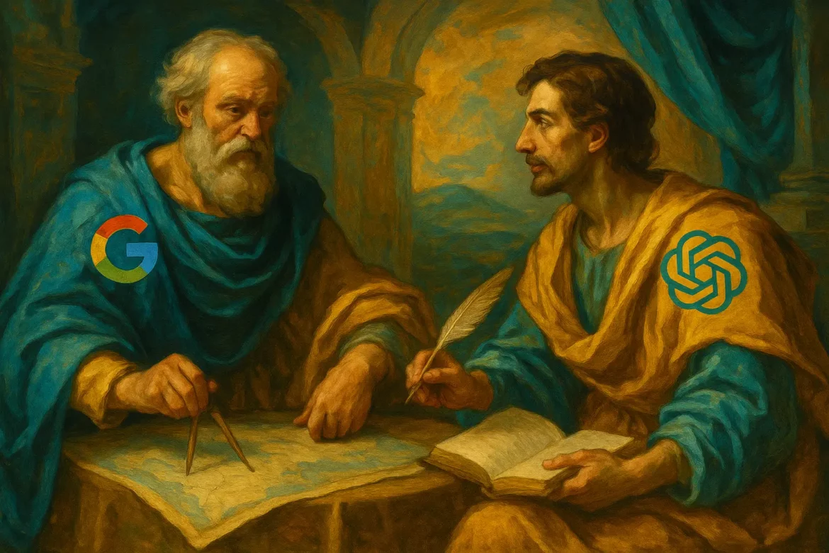 Chat gpt et google en pleine réflexion