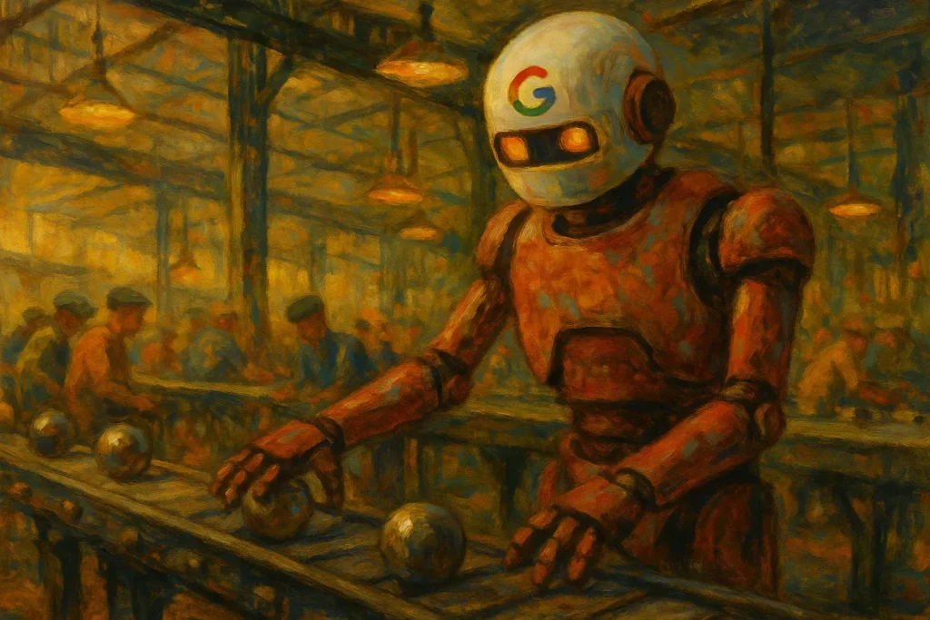 Robot qui travaille dans une usine