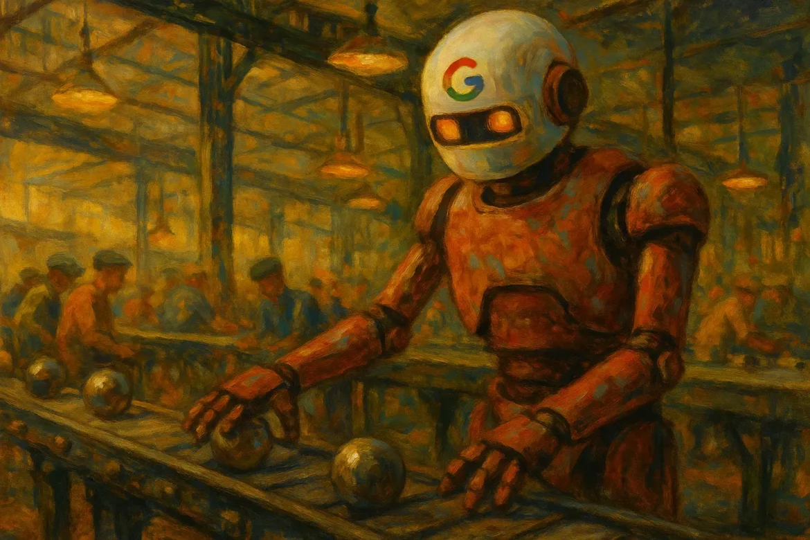 Robot qui travaille dans une usine