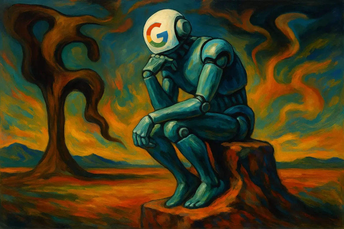 Google en penseur de Rodin Google en penseur de rodin