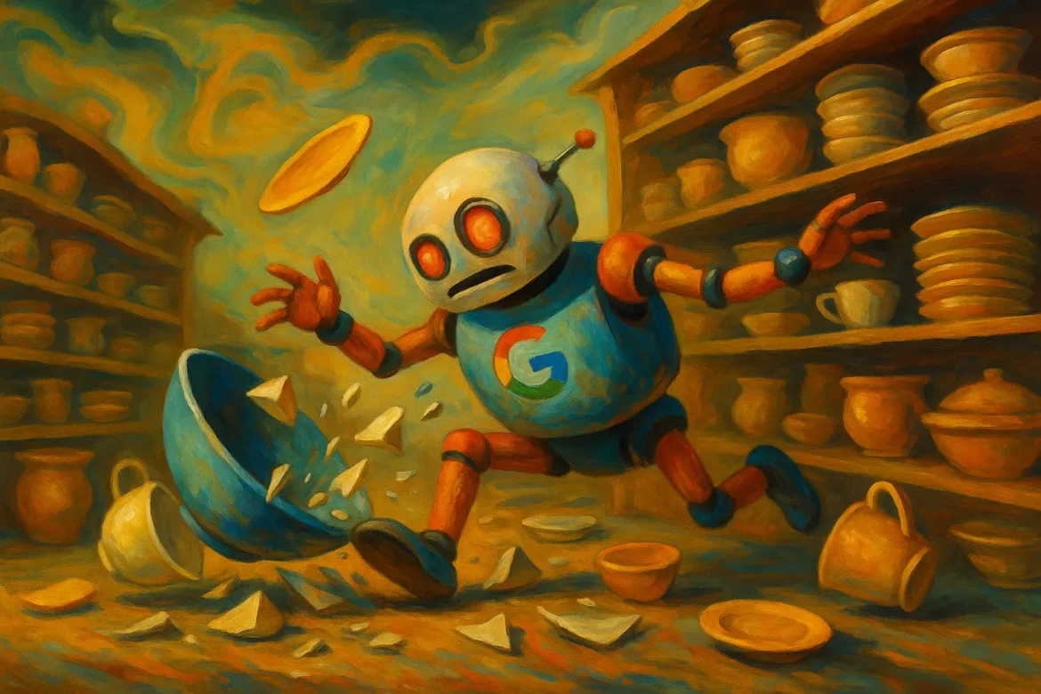 Robot google qui casse de la vaisselle