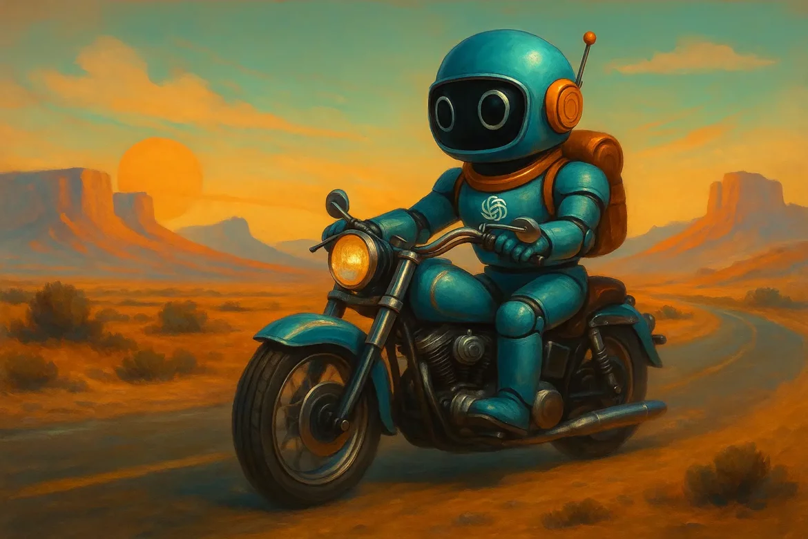 Robot open ai qui fait de la moto