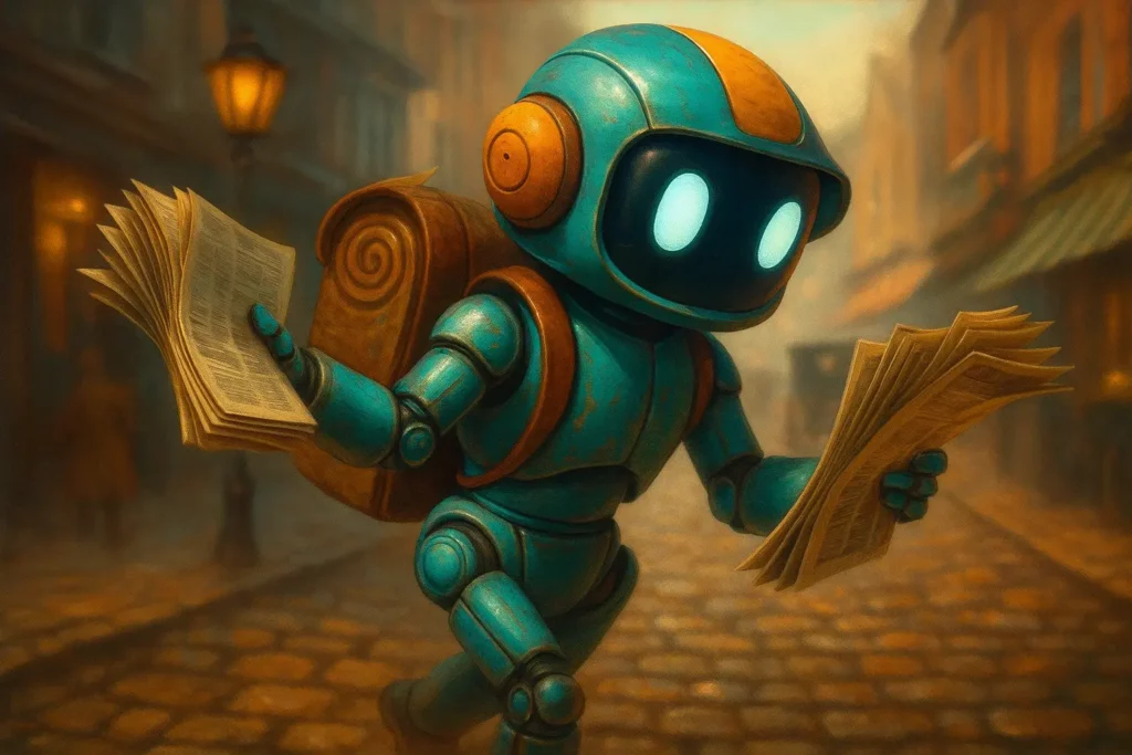 Robot qui distribue le journal