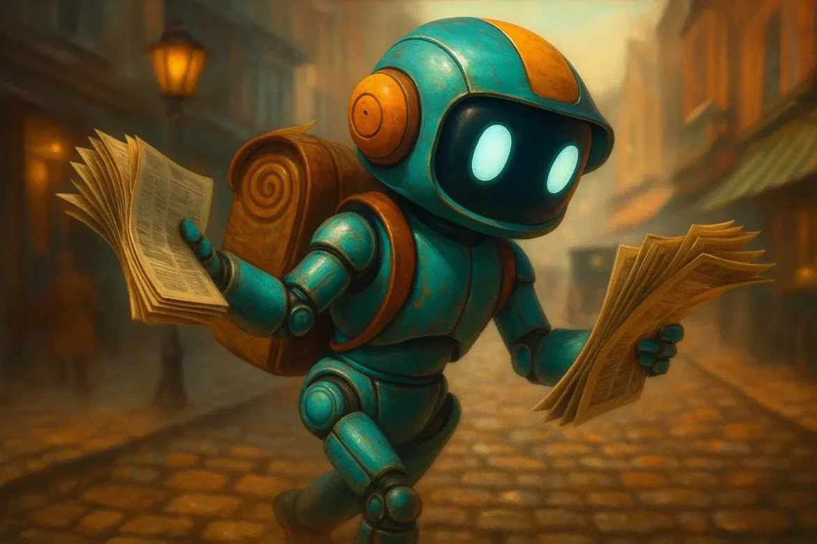 Robot qui distribue le journal