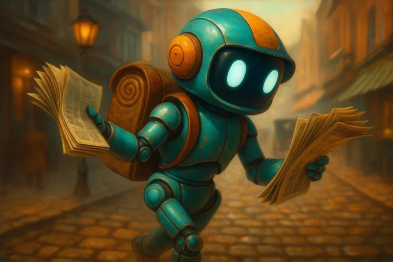 Robot qui distribue le journal