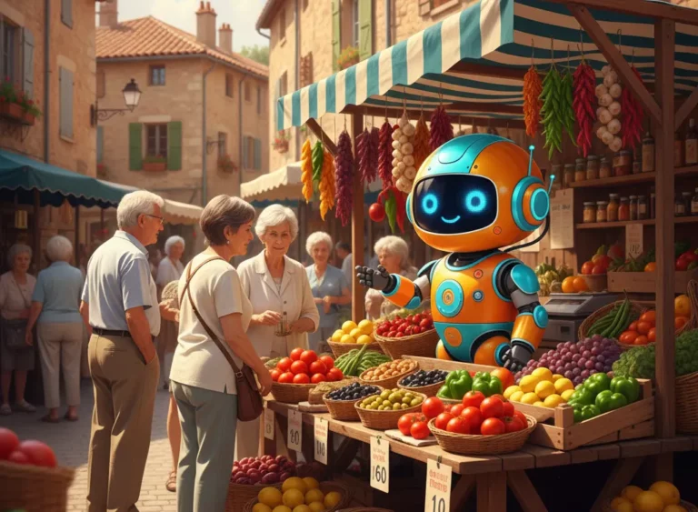 Robot qui vend sur le marché