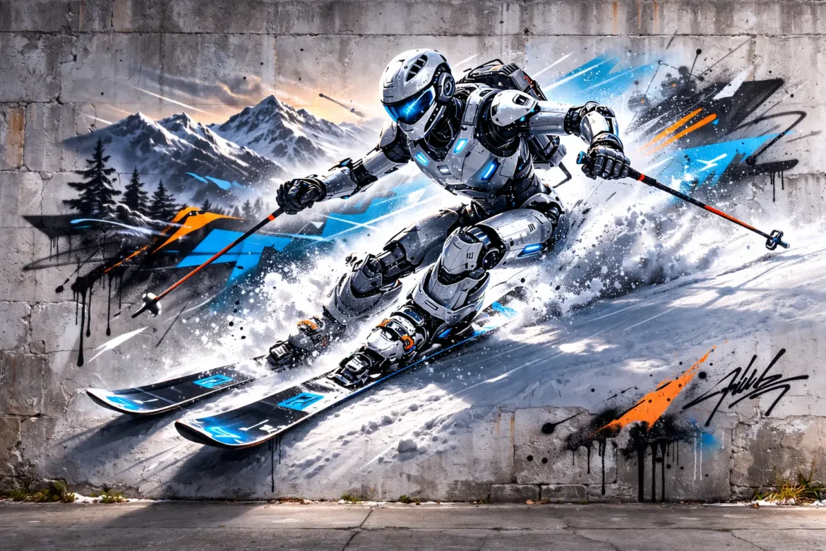 Tag d'un robot qui fait du ski