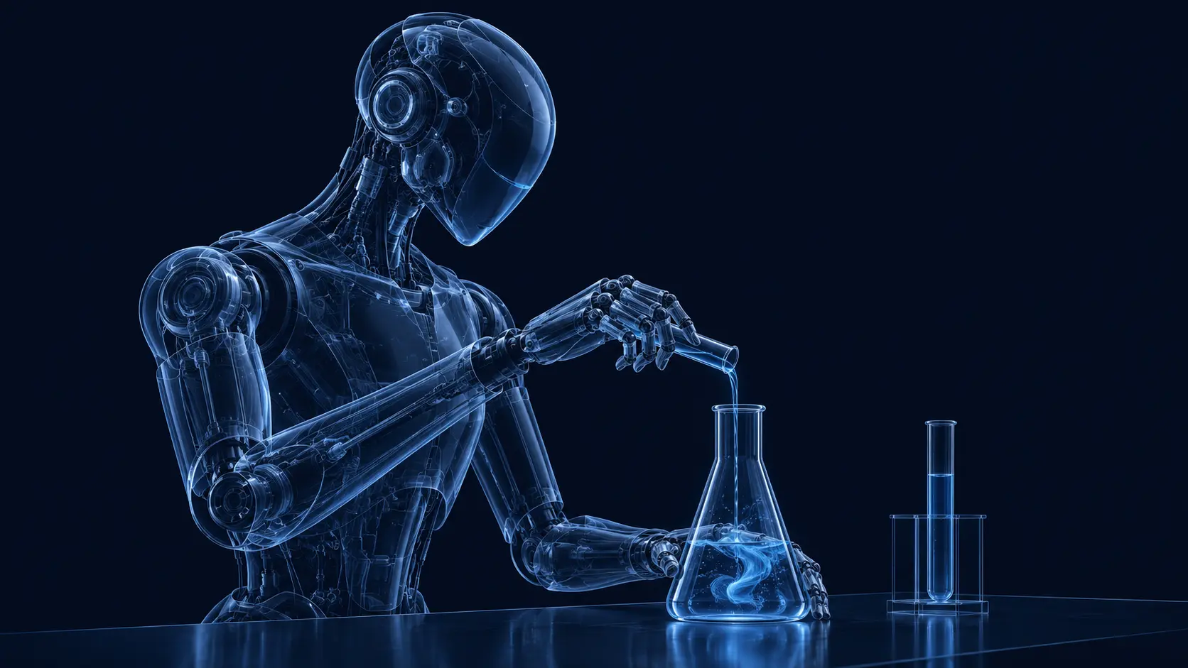 Robot chimiste en verre fumé